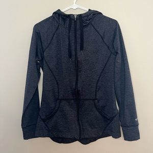 C9 by Champion heathered grey fleece full zip drawstring hooded sweatshirt S